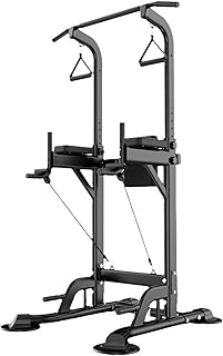 Pull Up & Dip Station, Adjustable Height Multi-Function Power Tower for Home Gym Strength Training Fitness Workout Equipment