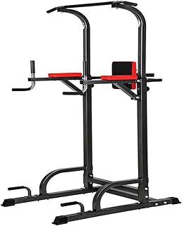 Power Tower Dip Station,Multi-Function Pull Up Adjustable Height Up for Home Gym Strength Training Fitness Equipment
