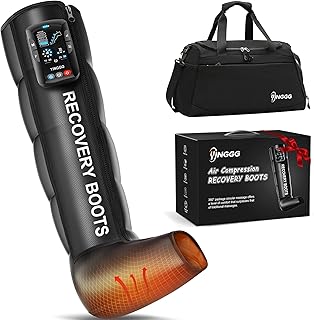 Leg Massager with Heat and Compression: Cordless Recovery System for Improved Circulation, Professional Foot Massage Boots with 5 Massage Areas, 8 Intensities(Only Single Leg)-Medium