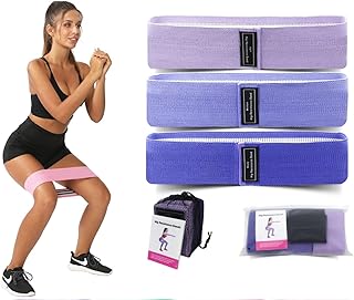 Hip Resistance Bands for Women & Men – Set of 3 Non-Slip Fabric Booty Bands for Squats, Glutes, Legs & Home Workouts – Multiple Resistance Levels