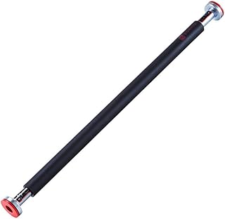 Fitness Doorway Pullup Bar Adjustable Horizontal Bar Home Pull-Up Bar Home Equipment Workout Bar Loading Weight 110kg ，Black-95