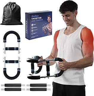 Twister Arm Trainer for Men & Women – Upper Body Strength Bar, Chest Expander & Forearm Exerciser, Heavy-Duty Home Workout Equipment for Arm Muscle Training, 30-120 lbs Resistance