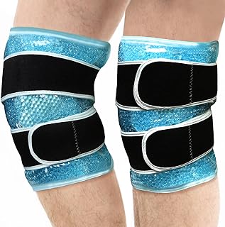 Ice Pack for Knee Pain Relief 2 Pack Reusable Gel Ice Wrap for Leg Injuries Swelling Knee Replacement Post-Surgery Recovery Adjustable Cold Therapy Wrap for Arthritis Meniscus Tear and ACL (Blue)