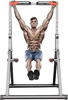 Freestanding Pull Up Bar Foldable Power Tower Dip Station Adjustable Dip Bar Strength Training Equipment For Home Gym Support 1100lbs Black