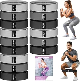 15PCS Fabric Resistance Bands for PT& Yoga Class, Athletes Training, Home Gym Exercise, Non-Slip Booty Bands Bulk Set for Glute, Leg Bands for Women, 3 Resistance Levels with Carry Bag