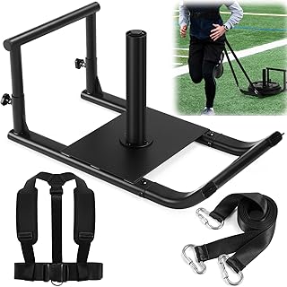 GADFISH Workout Fitness Sled, Weighted Sleds Push Gym Equipment for Adults & Kids, Compatible with 1" & 2" Weight Plates, Multi-Purpose Sled for Outdoor or Home Fitness Training