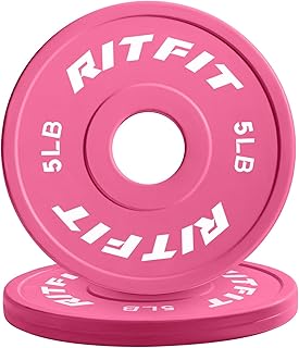 RitFit Fractional Rubber Weight Plates, Colored Bumper Plates for Starting Strength and Progressive Overload Training, Pair and Sets