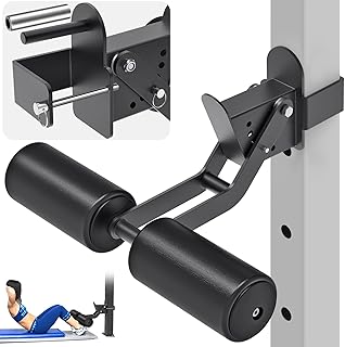 Kipika Nordic Hamstring Curl Squat Rack Attachment for Power Rack with 5/8" or 1" Hole - Adjustable Leg Hold Down Attachment with Premium Leather Surface
