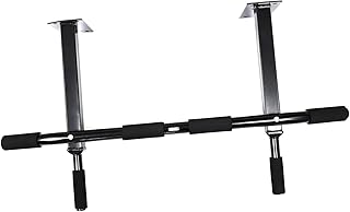 Adjustable Steel Pull Up Bar Heavy Duty Wall Mount for Home Gym Upper Body Workout with Non-slip Grip Multi-grip Options for Garage Office Bedroom Fitness Training