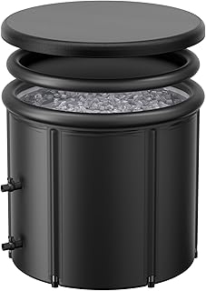 XL 100 Gal Ice Bath Tub for Cold Plunge – Portable Inflatable Ice Pod with Insulated Lid & Dual Valves, Chiller Compatible Cold Plunge Tub for Ice Bath Recovery, Indoor & Outdoor Use