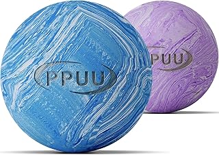 Massage Lacrosse Ball for Myofascial & Trigger Point Release, Muscle Knots, Yoga Therapy – Improves Joint Mobility & Relieves Pain – Shoulder, Back, Plantar Fascia,HIPS– Set of 2 Balls (Blue & Purple)