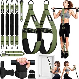 Pull Up Assistance Bands for Women, Heavy Duty Resistance Bands with Handles, Exercise Band with Door Anchor, Workout Band Set for Pull Up Bar, Full Body Sculpting,Muscle Training, Recovery, Home Gym