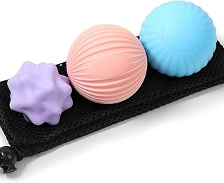 Silicone Massage Ball Set for Myofascial Release, Trigger Point & Deep Tissue Therapy - Lacrosse Massage Balls for Muscle Knots, Plantar Fasciitis and Muscle Soreness Relief (3 Pack)