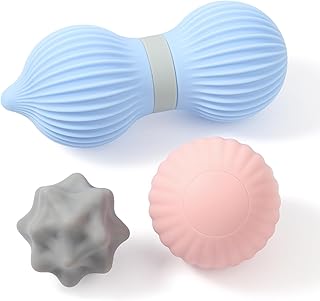 Silicone 3-Piece Massage Ball Set - Peanut, Textured and Spiky Lacrosse Balls to Relieve Tension,Muscle Knots & Plantar Fasciitis with Deep Tissue Release for Foot,Back,Hip,Arm & Legs