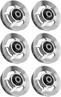 Aluminum Pulley Wheel for Gym Equipment, 90mm Bearing Pulley Wheel for Home Gyms, Power Racks, Cable Crossovers, and Functional Trainers, 6 Pack