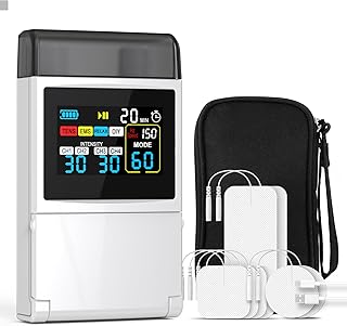 TENS Unit EMS Muscle Stimulator for Pain Relief, 4-in-1 TENS & EMS & Relax & DIY, 4-Channel 60 Modes 30 Intensity with Upgraded Color Screen for Back, Neck, Shoulder, Sciatica
