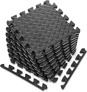 Breling 16 Pcs 0.79 in Thick Gym Flooring Mats, 12 x 12 Inch Interlocking Foam Puzzle Floor Tiles for Home Gym, Extra Thick High-Density EVA Squares Flooring Mats for Yoga Play Workout Garage Kitchen