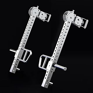 304 Stainless Steel Multi-Function Home Gym Chest Press Shoulder Press Squat Rack Fitness Equipment Accessory with Adjustable Angle, Compatible with 3" x 3" Power Racks with 1" Holes