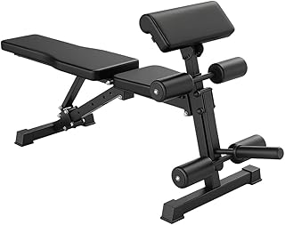 Adjustable Weight Bench with Preacher Curl Pad & Leg Developer, Multi-Functional Strength Training Bench for Home Gym, Incline/Decline/Flat Workout Bench for Full-Body Exercise