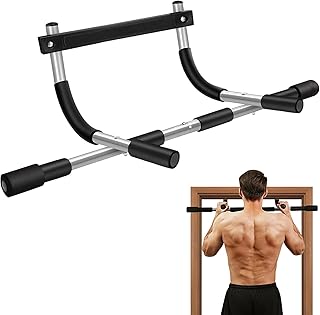 Pull Up Bar for Doorway, Thickened Steel Upper Body Workout Bar, Adjustable Width Locking, Max Limit 330 lbs, Multi-Grip Strength Chin-Up Bar for Strength Training, Home & Gym, Black