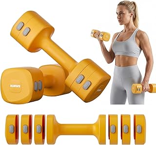 Lightweight Adjustable Dumbbell Kettlebell Set - 4 in 1 Free Weight Set with Kettlebell Grip Converter, Each 2.2 3.3 4.4 5.5lb Quick Change Weight Women Dumbbell Set for Small Spaces Home Gym