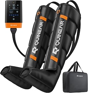 QUINEAR Cordless Leg Recovery System with 5-Zone Air Compression, Leg Massager for Circulation with 11 Levels & 3 Modes, Compression Boots for Athletes, Officer, Elderly(Large)