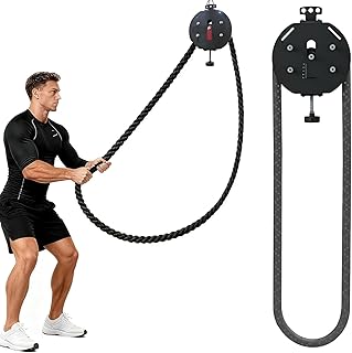 Endless Rope Trainer, Cable Pulley System, Home Gym Pull Rope Machine, Adjustable Resistance, Pull Rope Fitness Cable Training for Muscle Endurance, No Assembly Required