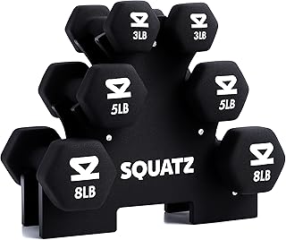 SQUATZ Dumbbell Weights Set with Stand