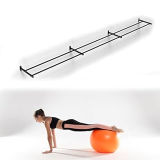 Adjustable Wall-Mounted Yoga Ball Holder Stand, Extra-Long Exercise Ball Rack for Gym Equipment Storage, Fits Fitness & Medicine Balls (L-245cm/96.5")