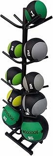 Indoor Balls Display Stand Medicine Ball Holder Stand for Floor Gym Office Home Fitness, Double Sided 5-Tier Exercise Ball Storage Tree Rack for 10 Weighted Bal,
