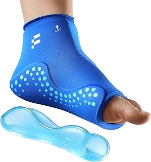 Extended Ankle Ice Pack Wrap for Plantar Fasciitis Relief, 30% Longer Lasting Cold & Heat Therapy, Reusable Gel Compression Pack for Ankle Sprain, Achilles Tendonitis, Heel Pain & Swollen Feet, XL