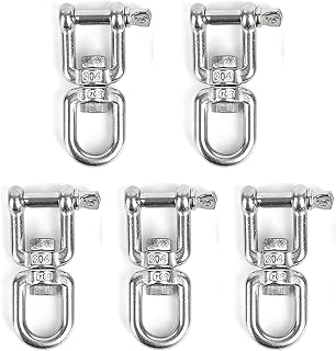 360 Swivel Carabiner Spring Snap Hook for Attaches Gym Cable Machine Handle & LAT Pulldown Bar Attachments, Heavy Duty 304 Stainless Steel Clips Rotating for Exercise Equipment