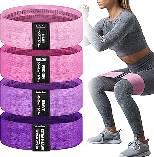 Fabric Resistance Bands,5 Non-Slip Fabric Workout Bands,Booty Bands for Women & Men, Elastic Exercise Bands for Legs, Glutes, Hips & Thighs, Home Fitness & Gym
