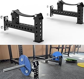 2 Pack Power Cage Squat Rack Home Gym Equipment Attachments Accessory Barbell Extension Stands Fits 3x3 Rack with 1" Hole