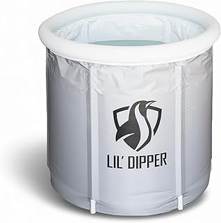 Lil’ Dipper Ice Bath Tub for Athletes, Portable Cold Plunge Tub with Insulated Lid, Compact Lightweight Ice Bath for Recovery, Home Gym & Outdoor Cold Therapy, Chiller Ready