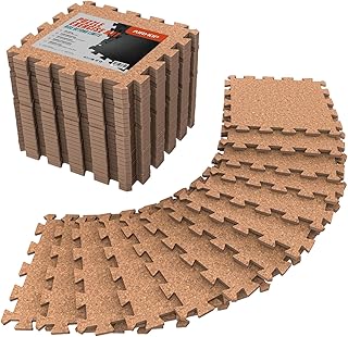 AIRHOP 18 Tiles Gym Floor Mat, EVA Foam Puzzle Gym Mat, High-Density Interlocking Foam Floor Tiles for Home Gym, Play Workout Garage Kitchen Flooring