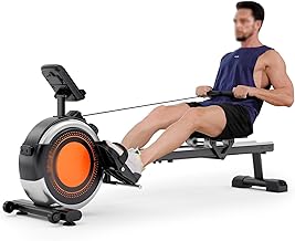 Rowing Machine with 160 KG Maximum Load Capacity, Magnetic Rower Featuring 16 Levels of Resistance and LCD Monitor