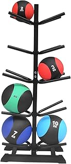 Removable Ball Rack for Medicine Ball/Basketball, Metal Double-Sided Heavy Duty Vertical Sports Balls Holder