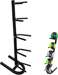 Ball Storage Holder Floor Vertical Slam Medicine Ball/Wall Ball/Weighted Fitness Ball Storage Holder, Large Sports Double Ball Tree Organizer for Basketball Football Volleyball