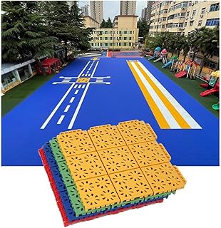 Waterproof Purple 25cm Outdoor Sports Flooring Tiles - 16PCS Interlocking Modular Floor Tiles for Kindergarten, Durable, Weatherproof, Easy Quick Installation