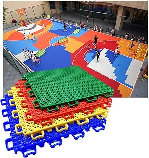 25CM Outdoor Interlocking Sports Floor Tiles, Green, Modular Plastic for Basketball & Table Tennis Courts, Durable Gym Flooring, 1 Piece