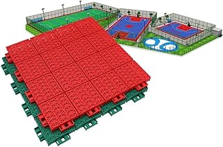 Red Modular Interlocking Floor Tiles 34CM - Outdoor Sports Flooring for Stadiums, Kindergartens, and Playgrounds - DIY Puzzle Plastic Tiles - 1 Piece