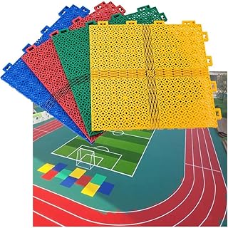 Modular Interlocking Floor Tiles 34CM - 9PCS Non-Slip Purple Outdoor Sports Flooring for Basketball & Badminton Courts, Durable & Wear-Resistant Gym Tiles