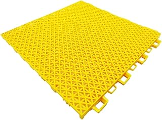 DIY Interlocking 1ft Modular Floor Tiles - 10PCS Waterproof Puzzle Tiles for Kindergarten, Amusement Parks, Schools & Gyms - Yellow Color, Perfect for Play Areas