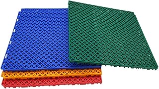 10pcs Interlocking Floor Tiles - Anti-Slip, Wear-Resistant Sports Mats for Indoor/Outdoor Use, 1ft Modular Design with Drainage Holes, Blue Color - Perfect for Gym, Patio, and Play Areas