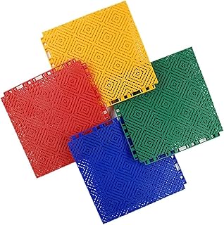 Outdoor Interlocking Flooring Tiles, 25cm PP Anti-Slip & Wear-Resistant Mats, Indoor/Outdoor Sports Floor with Drainage Holes, 10PCS - 4 Colors Available