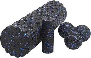 Foam Back Roller, 2 Pieces Portable High Density Textured Body Roller for Recovery and Workout, for Men, Runners, Leg, Neck, Home, Office, Pilates