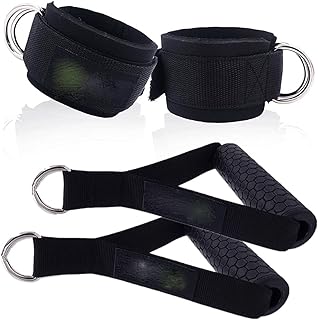 Fitness Cable Machine Attachments Gym Handles and Ankle Strap Set Resistance Bands Workout Grips Home Equipment Accessories