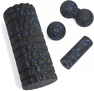 Back Massage Roller, EVA 2-Piece High-Density Yoga Foam Roller for Trigger Point Release, Exercise, Pilates, Gym, Daily Stretching Usage