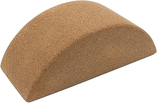 Healifty Cork Yoga Blocks Half Moon Balance Brick Non-skid Core Muscle Training Yoga Equipment for Pilates and Fitness Exercises at Home Or Gym